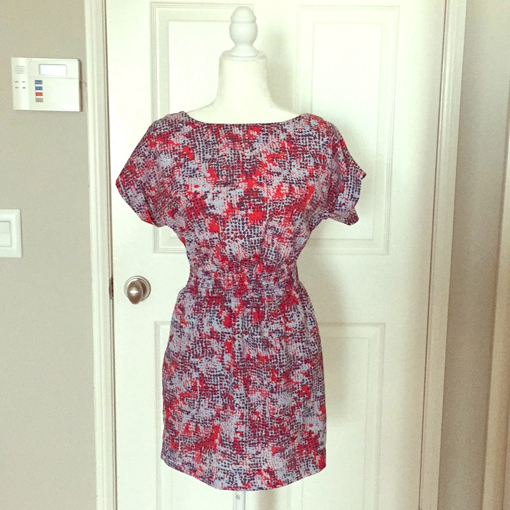 Red and blue BCBG dress
